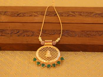Kerala traditional gold plated palakka temple necklace 2