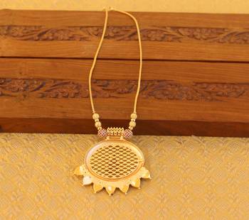 Kerala traditional gold plated palakka temple necklace 3