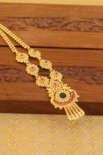 Kerala traditional gold plated palakka necklace