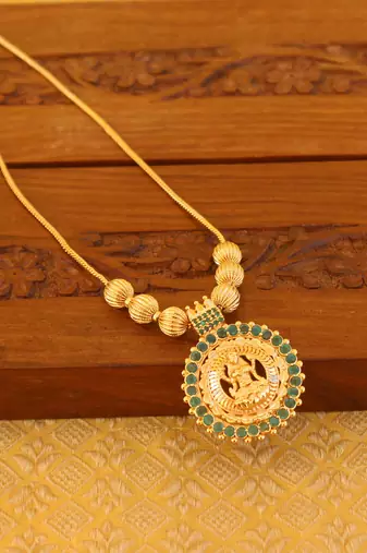Kerala style gold plated temple necklace
