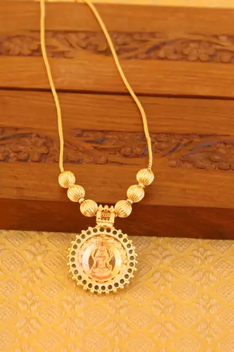 Kerala style gold plated temple necklace