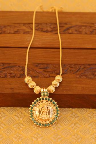 Kerala style gold plated temple necklace