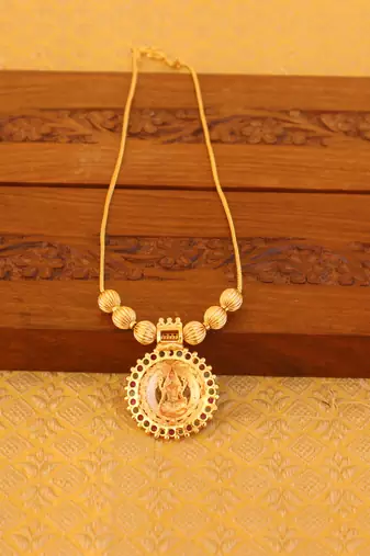 Kerala style gold plated temple necklace