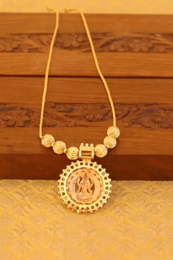 Kerala style gold plated temple necklace