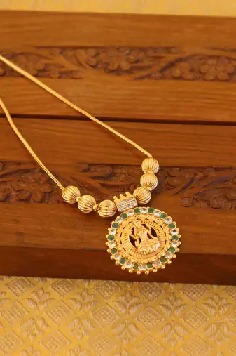 Kerala style gold plated temple necklace