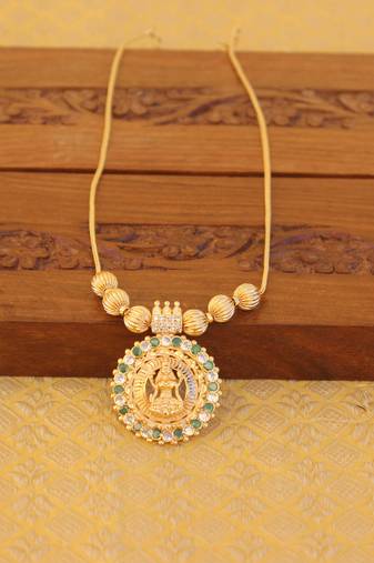 Kerala style gold plated temple necklace