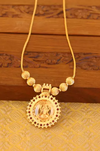Kerala style gold plated temple necklace