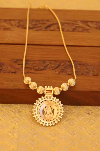 Kerala style gold plated temple necklace