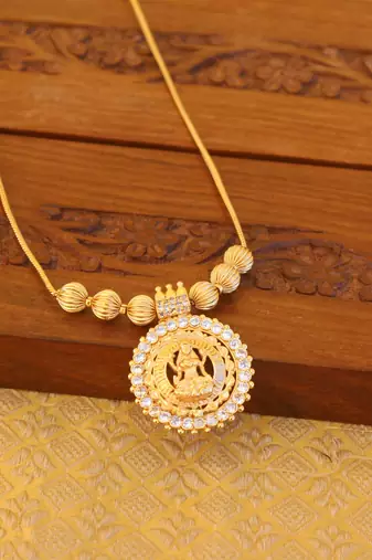 Kerala style gold plated temple necklace