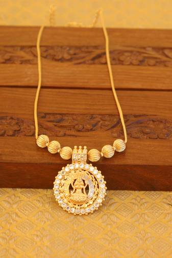 Kerala style gold plated temple necklace