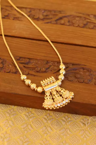 Kerala style gold plated temple necklace