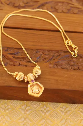 Kerala style gold plated temple necklace