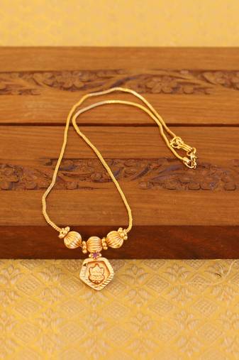 Kerala style gold plated temple necklace