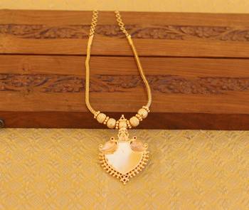 Kerala traditional gold plated palakka temple necklace 2