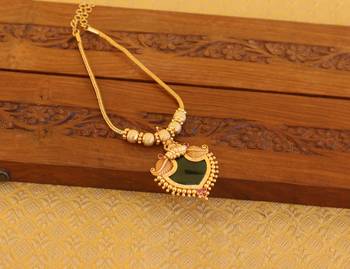 Kerala traditional gold plated palakka temple necklace 3