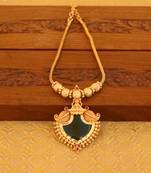 Kerala traditional gold plated palakka temple necklace