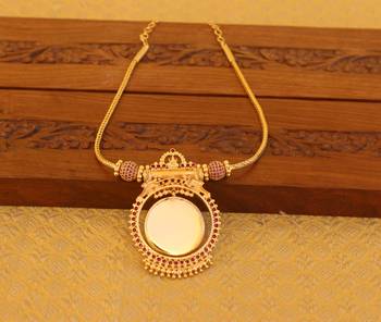 Kerala traditional gold plated palakka temple necklace 3