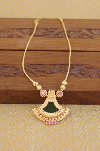 Kerala traditional gold plated palakka necklace