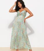 Urban sundari crepe solid full length empire dress blue pack of 1