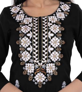 Embroidered rayon straight kurta with palazzo set 5