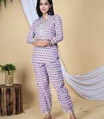 Embroidered pure cotton short kurta with pant set