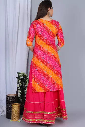 Multicolor Cotton Zari Embroidered Kurta Set for Party and Events