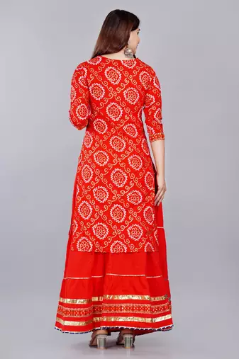 Embroidered pure cotton printed kurta skirt with dupatta set