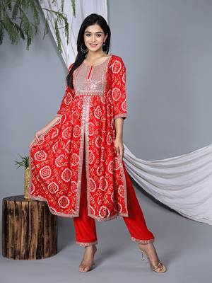 Women regular gotta patti kurta with trousers & with dupatta 3