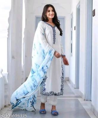 Rayon kurti with pant and Dupatta  3