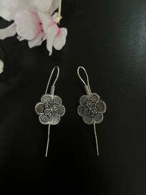 Silver pin bugadi earrings oxidized stud earrings indian boho jewelry silver hippie jewelry 3