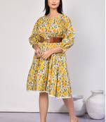 Ishya floral tiered cotton midi dress