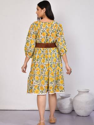Ishya floral tiered cotton midi dress 2