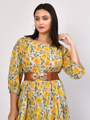 Ishya floral tiered cotton midi dress 4