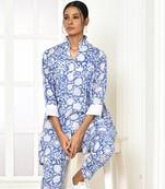 Edelina handprinted women's cotton shirt