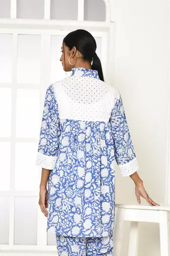 Edelina handprinted women's cotton shirt