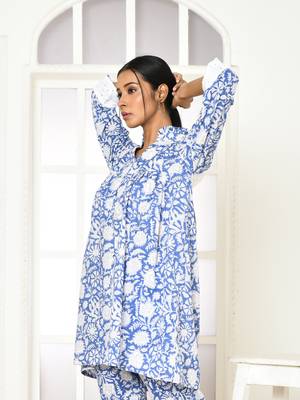 Edelina handprinted women's cotton shirt 3