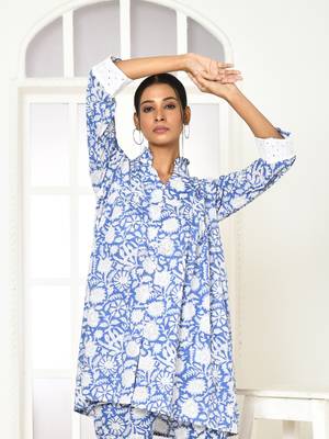Edelina handprinted women's cotton shirt 4
