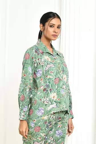 Dhanvi handprinted women's cotton shirt