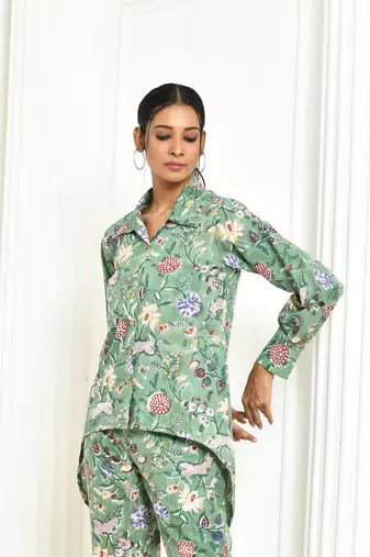 Dhanvi handprinted women's cotton shirt