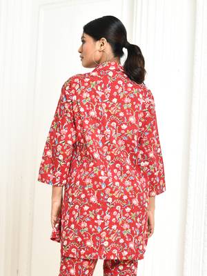 Aesica handprinted women's cotton shirt 2