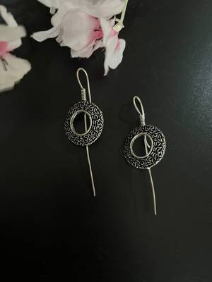 Silver pin bugadi earrings oxidized stud earrings indian boho jewelry silver hippie jewelry 3