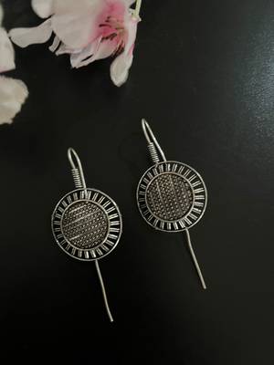 Silver pin bugadi earrings oxidized stud earrings indian boho jewelry silver hippie jewelry 4