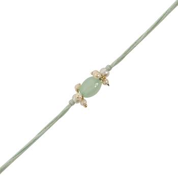designer pearl bhaiya rakhi with roli chawal & rakshabandhan card for brother/bro/bhai/men  1