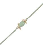 designer pearl bhaiya rakhi with roli chawal & rakshabandhan card for brother/bro/bhai/men 