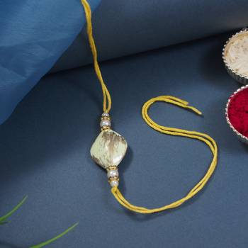 designer bhaiya rakhi with roli chawal & rakshabandhan card for brother/bro/bhai/men  1