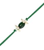 designer pearl bhaiya rakhi with roli chawal & rakshabandhan card for brother/bro/bhai/men 