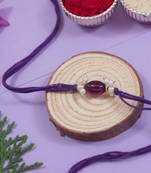 designer pearl bhaiya rakhi with roli chawal & rakshabandhan card for brother/bro/bhai/men 