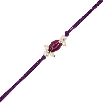 designer pearl bhaiya rakhi with roli chawal & rakshabandhan card for brother/bro/bhai/men  3