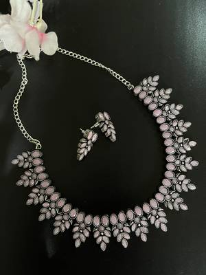 Pink Stone necklace set 5