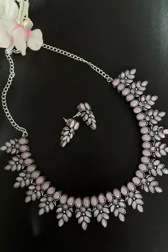 Pink Stone necklace set